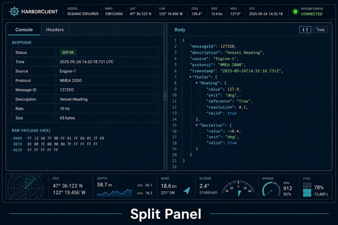 Split the Response Panel in HarborClient